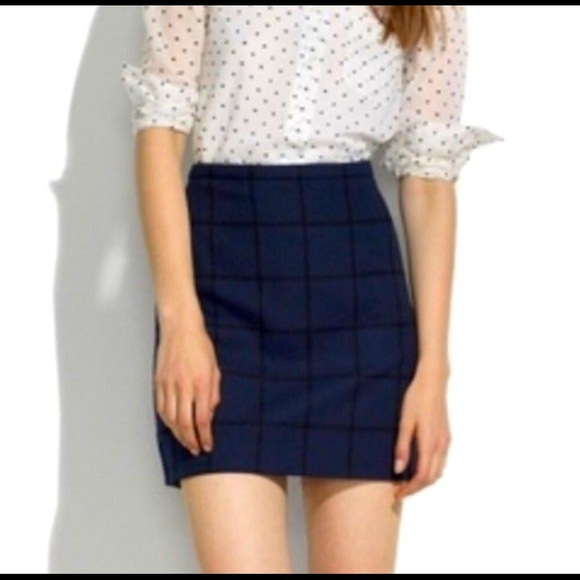 Madewell navy plaid mini skirt - Picture 1 of 2